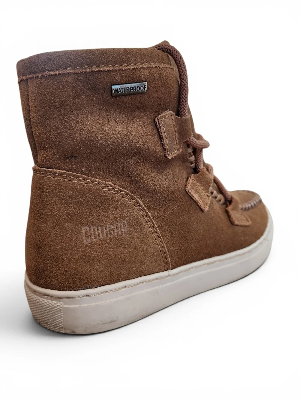 Cougar Brown Suede High-Top Moccasin Sneakers